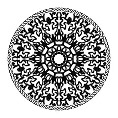 Vector round abstract circle. Mandala style.