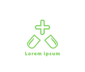 Fototapeta premium Medical Cross Pills Logo Pharmacy 