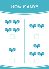 How many of Ribbon, game for children. Vector illustration, printable worksheet