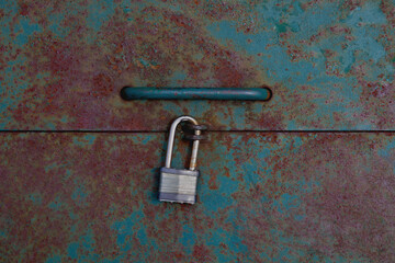 padlock metal rust background with lock door security rough rusty iron painted texture