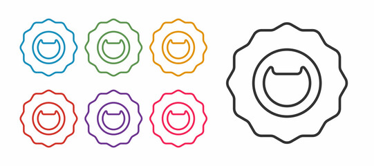 Set line Bottle opener icon isolated on white background. Set icons colorful. Vector