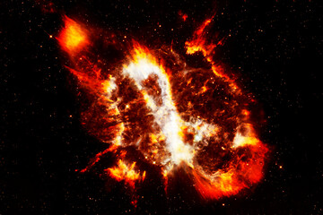 Fototapeta na wymiar Red, beautiful space nebula. Elements of this image furnished by NASA