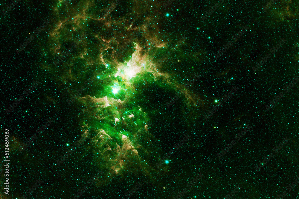 Canvas Prints green galaxy in deep space. elements of this image furnished by nasa