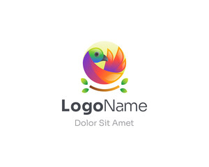 Awesome colorful bird logo gradient.