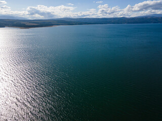 Naklejka na ściany i meble Aerial view of Iskar Reservoir, Bulgaria
