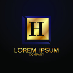 luxury Letter H logo Alphabet logotype  gold vector design