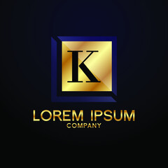 luxury Letter K logo Alphabet logotype  gold vector design