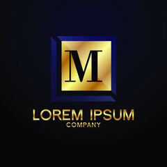 luxury Letter M logo Alphabet logotype  gold vector design