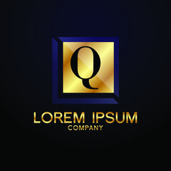 luxury Letter Q logo Alphabet logotype  gold vector design