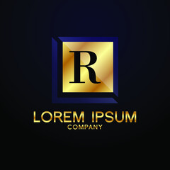luxury Letter R logo Alphabet logotype  gold vector design