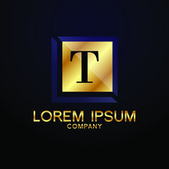 luxury Letter T logo Alphabet logotype  gold vector design