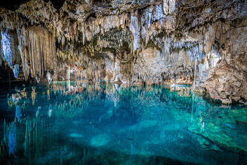 Pool in Underground Cave in Mexico - Cenote