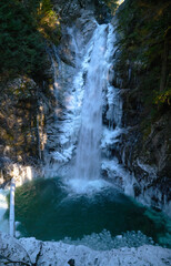 Frozen Cascade Falls Winter British Columbia. Cascade Falls in winter ice. Located near Mission in the Fraser Valley.


