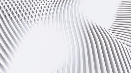 Abstract Curved Shapes. White Circular Background.