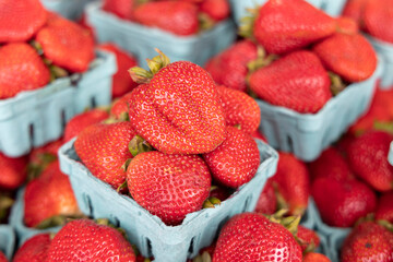 Closeup of a Basket of Strawberries