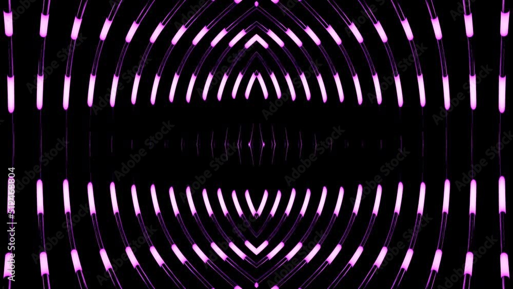Poster bright burning iridescent animation. design. purple lines that change direction and run over a black