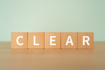 「CLEAR」と書かれたブロック