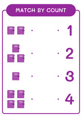 Match by count of Notebook, game for children. Vector illustration, printable worksheet