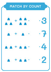 Match by count of Chemistry flask, game for children. Vector illustration, printable worksheet