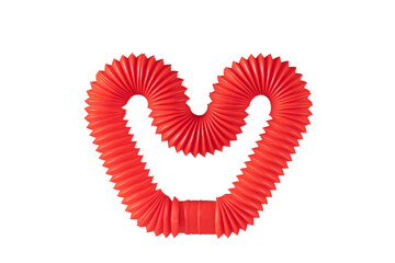 Pop tube isolated on a white background.
Heart shaped pop tube.