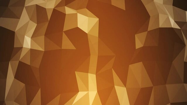 Orange polygonal abstract triangles animated in hi-tech style