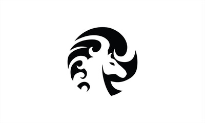 cloud combination horse logo design