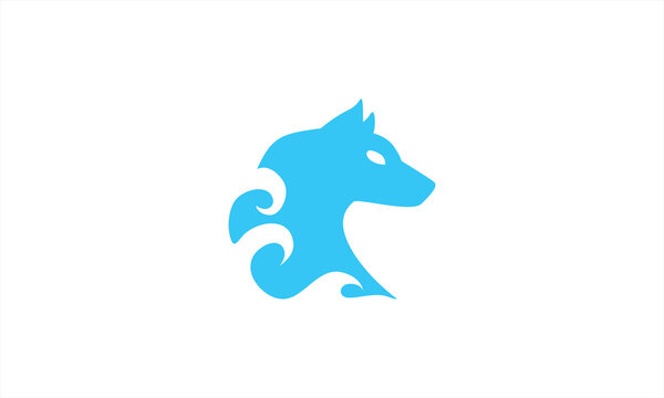 cloud combination wolf logo design