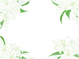 Obraz premium 百合のフレーム④四隅