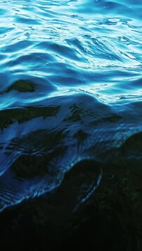 Waves and water deep blue surface background