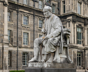 Dublin, Ireland. The statue of George Salmon (1819 - 1904) distinguished and influential Irish...