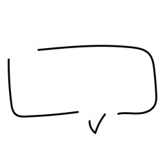 Simple handwritten speech bubble, black, no fill