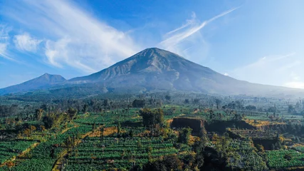 Foto op Canvas created by dji camera, Natural scenery of the slopes of Mount Sindoro, Central Java, Indonesia © Iwan