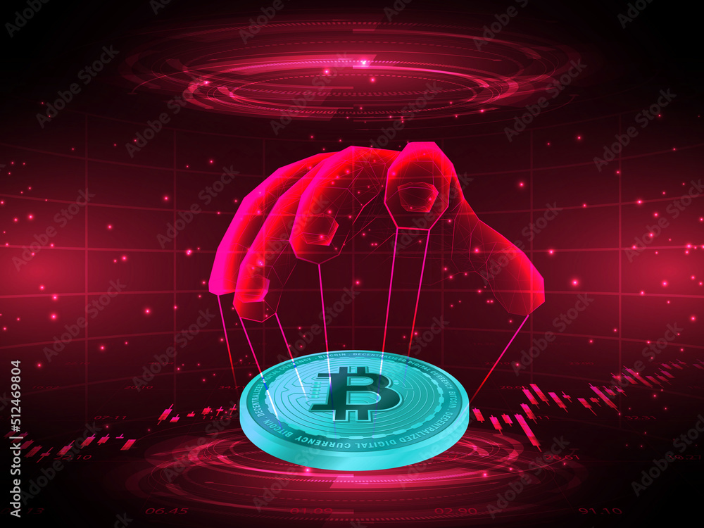 Poster 3d rendering bitcoin sign currency