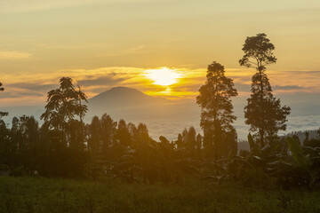 the view when the sun rises on the island of Java, Indonesia