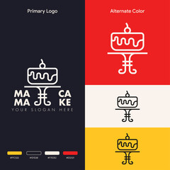 minimalist simple cake bakery logo design