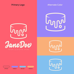 minimalist simple cake bakery logo design