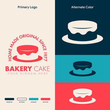 minimalist simple cake bakery logo design