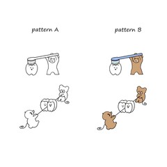 歯磨きやフロスを使う熊セット