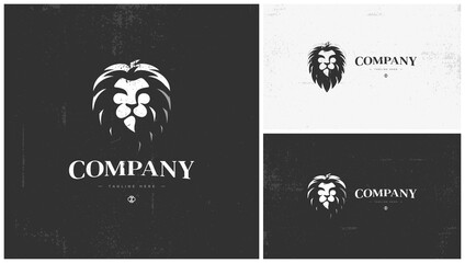 Strong and fierce lion face logo