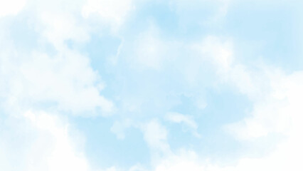 Blue sky and white clouds floated in the sky on a clear day with warm sunshine combined with cool breeze blowing against the body resulting in a miraculous refreshing like paradise.