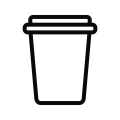Paper cup icon in flat style color editable