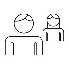 Man woman icons. Wc sign. Business icon. Vector illustration. Stock image.