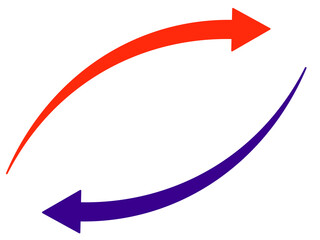 長めのカーブの矢印赤青セット