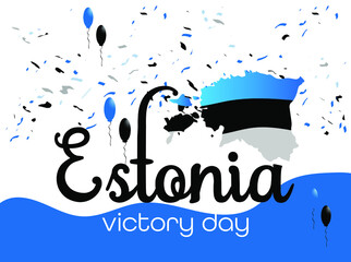 Estonia victory day. Independence Day of Estonia vector illustration. Suitable for greeting card, poster and banner.