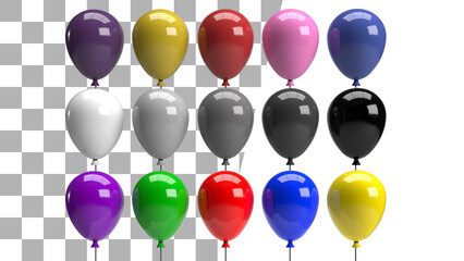 3d Colorful Rendered Balloon Transparent Background