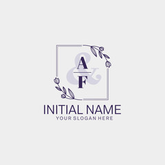 Initial letter AF beauty handwriting logo vector