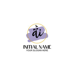 Initial letter AI beauty handwriting logo vector