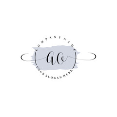 Obraz premium AO Initial handwriting logo vector. Hand lettering for designs.