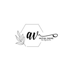 Letter AV, Beauty and fashion logo design vector, Beautiful logotype collection