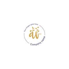 Initial letter AV beauty handwriting logo vector